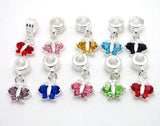 20pcs European Butterfly Rhinestone Pendants Women's DIY Bracelet&Necklace