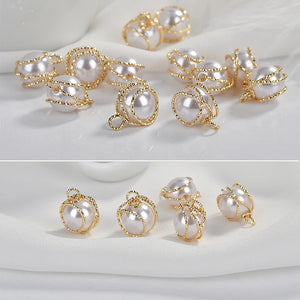 20pcs Copper Simulated-Pearl Charms DIY Earrings/Necklace Pendants