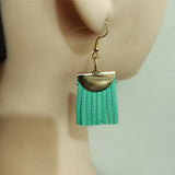 21 Colors Suede Tassel Drop Earrings Dancing Rectangle Ear Stud Hook Friendly