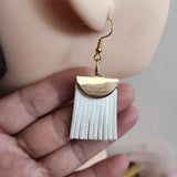 21 Colors Suede Tassel Drop Earrings Dancing Rectangle Ear Stud Hook Friendly