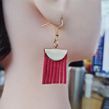 21 Colors Suede Tassel Drop Earrings Dancing Rectangle Ear Stud Hook Friendly