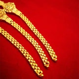 24K Plated Watch Chain Charm Bracelets Women Couple Jewelry Christmas