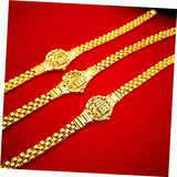 24K Plated Watch Chain Charm Bracelets Women Couple Jewelry Christmas