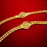 24K Plated Watch Chain Charm Bracelets Women Couple Jewelry Christmas