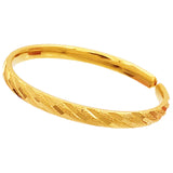 24K Gold-plated Bangle Wedding Engagement Jewelry Ethiopian Cuff Bracelet
