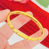 24K Gold-plated Bangle Wedding Engagement Jewelry Ethiopian Cuff Bracelet