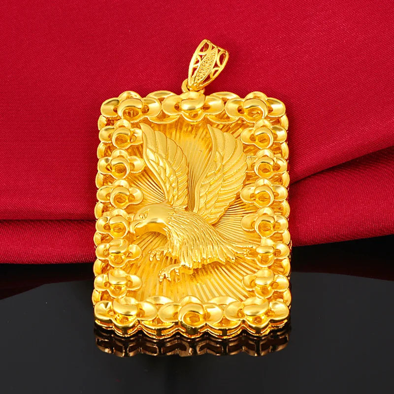 24k Plated Men's Buddha Eagle Necklaces Pendant Jewelry