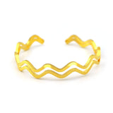 24k Yellow Plated Wave Pattern Bracelet for Women
