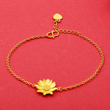 24k Yellow Plated Sunflower Bracelet for Women