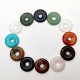 25mm Natural Stone Mixed Round Safety Buckle Stone Beads for Jewelry Making