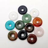 25mm Natural Stone Mixed Round Safety Buckle Stone Beads for Jewelry Making