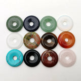 25mm Natural Stone Mixed Round Safety Buckle Stone Beads for Jewelry Making