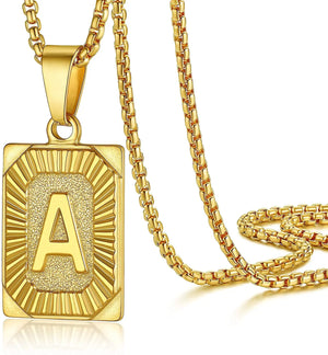 26 Letter Pendant Necklace Cuban Chain Initial Necklace Choker Jewelry
