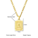 26 Letter Pendant Necklace Cuban Chain Initial Necklace Choker Jewelry
