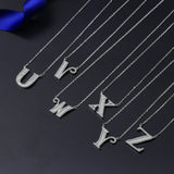 26 Letters Pendants 5A Cz 925 Sterling Silver Wedding Pendant with Necklaces