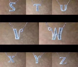 26 Letters Pendant 925 Sterling Silver CZ Wedding Necklace Women Jewelry