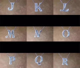 26 Letters Pendant 925 Sterling Silver CZ Wedding Necklace Women Jewelry