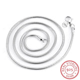 925 Silver Snake Chain Necklace 16-24 inch Wedding Jewelry