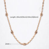 2mm 585 Rose Beaded Jewelry Set for Women Girls CS28A