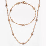 2mm 585 Rose Beaded Jewelry Set for Women Girls CS28A