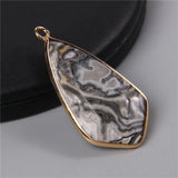 2pcs Quartz Stone Slice Pendants for Jewelry Making