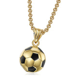 3 Colors Football Pendant Necklaces for Men 18k Filled Stainless Steel
