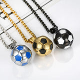 3 Colors Football Pendant Necklaces for Men 18k Filled Stainless Steel