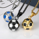 3 Colors Football Pendant Necklaces for Men 18k Filled Stainless Steel