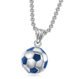 3 Colors Football Pendant Necklaces for Men 18k Filled Stainless Steel