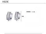 3 Row Rhinestone 925 Silver Stud Earrings for Women