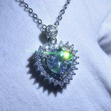 3 Carats Love Heart Zircon Diamond Pendant Necklace for Women