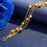Layered Stackable Chain Bracelets 14K Beads Link Jewelry