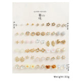 30 Pairs Crystal Earrings Set for Women - Piercing Studs & Beaded Jewelry Gift