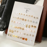 30 Pairs Crystal Earrings Set for Women - Piercing Studs & Beaded Jewelry Gift