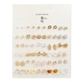 30 Pairs Crystal Earrings Set for Women - Piercing Studs & Beaded Jewelry Gift