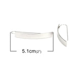 304 Stainless Steel Arc Silver Drop Clip Earrings 1 Pair