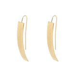 304 Stainless Steel Arc Silver Drop Clip Earrings 1 Pair