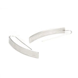 304 Stainless Steel Arc Silver Drop Clip Earrings 1 Pair