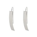 304 Stainless Steel Arc Silver Drop Clip Earrings 1 Pair