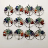 Wisdom Tree Chakra Reiki Healing Stone Pendant 12pc/lot