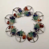 Wisdom Tree Chakra Reiki Healing Stone Pendant 12pc/lot