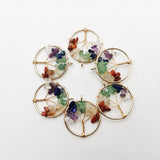 30MM Tree of Life Wisdom Chakra Reiki Healing Stone Pendant