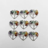 30MM Heart Tree of Life Wisdom Chakra Reiki Healing Stone Pendant Necklace