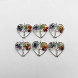 30MM Heart Tree of Life Wisdom Chakra Reiki Healing Stone Pendant Necklace