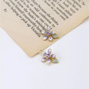 30pcs Zircon Flower Charms DIY Jewelry Earrings/Necklace Pendants