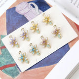 30pcs Zircon Flower Charms DIY Jewelry Earrings/Necklace Pendants