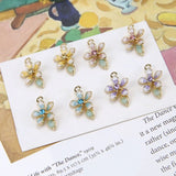 30pcs Zircon Flower Charms DIY Jewelry Earrings/Necklace Pendants