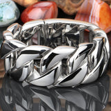 316 Stainless Steel Silver Bracelet Bangle Men's Heavy Chunky Link Chain