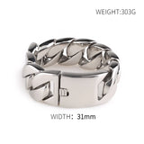 316 Stainless Steel Silver Bracelet Bangle Men's Heavy Chunky Link Chain