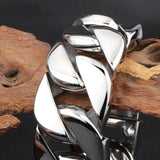 316 Stainless Steel Silver Bracelet Bangle Men's Heavy Chunky Link Chain